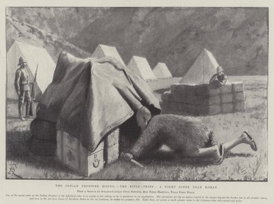 The Indian Frontier Rising, the Rifle-Thief, a Night Scene near Kohat by Amedee Forestier